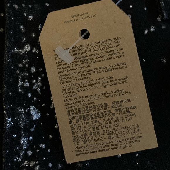 Levi's Black Silver Splatter Paint Jeans 535 SUPER SKINNY sz 30/30 - Picture 13 of 15